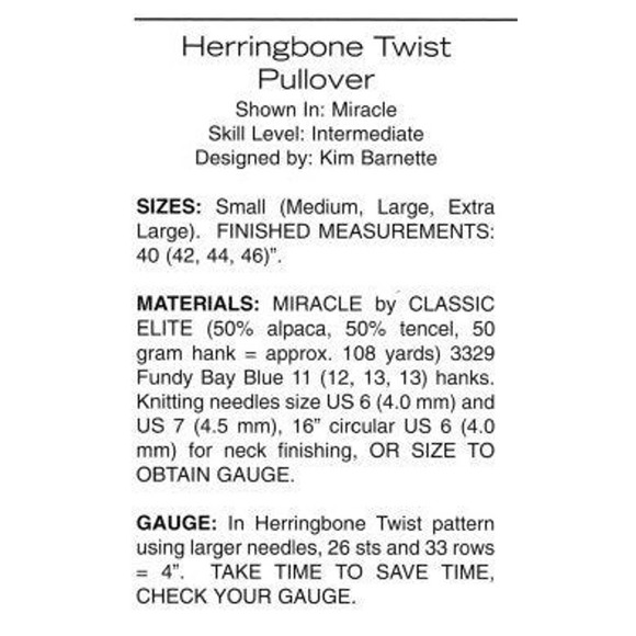 NWT Classic Elite Yarns 9002 Joan Horton Miracle Sweater Knitting Pattern - Picture 2 of 4
